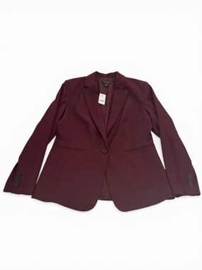 Ann Taylor Burgundy Tailored Single-Button Blazer NWT
